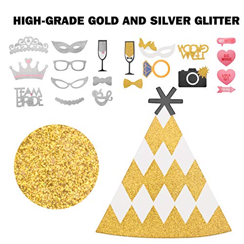 Herefun 69 Pcs DIY Photo Booth, Incluyendo Cómica Divertida Creativa Bigotes para el Partido, Boda, Cumpleaños y La Graduación
