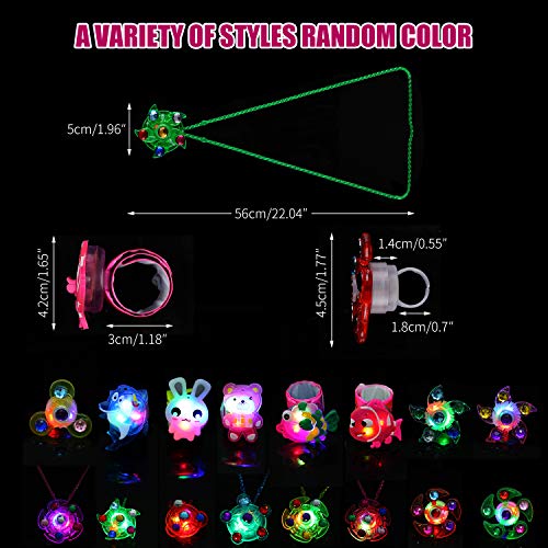 Herefun Artículos de Fiesta Cumpleaños Niños, Juguete Luminoso, Led Luminoso Anillo Juguetes Niñas Brillo En La Oscuridad Regalos de Cumpleaños para Fiestas Favores (15 Pcs)