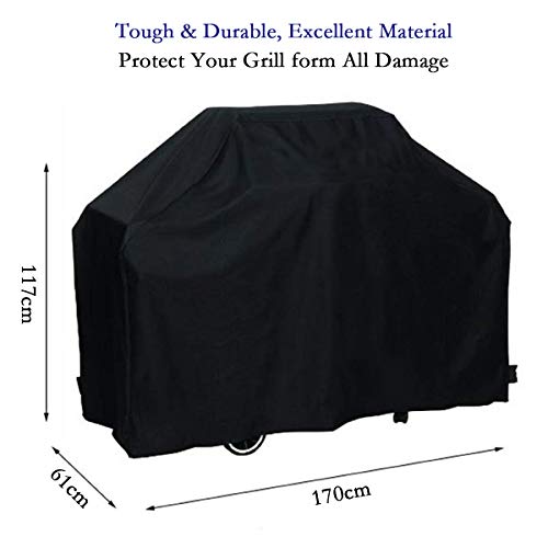 Herefun Funda para Barbacoa Impermeable, 210D Oxford Funda Protector para Barbacoa de Gas, Cubierta BBQ Parrilla Funda Protectora (170 x 61 x 117cm)