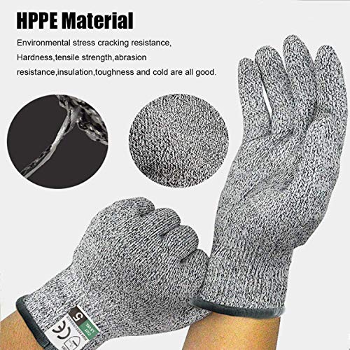 Herefun Guantes Anticorte para Niños, Herefun Guantes Resistentes a Cortes Nivel 5 Seguridad para Cocina Trabajo Mecanico y Jardín, Guantes Resistentes para Niños al Corte de Proteccion Certificación