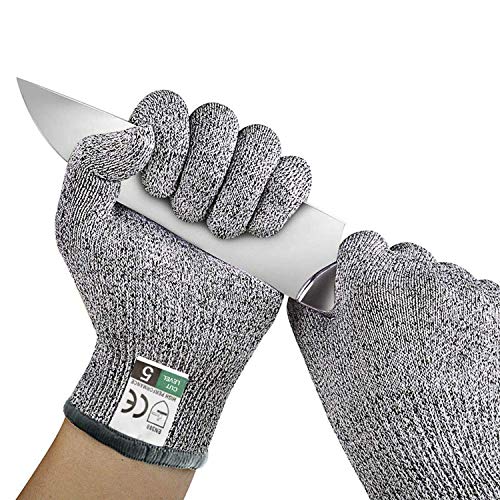 Herefun Guantes Anticorte para Niños, Herefun Guantes Resistentes a Cortes Nivel 5 Seguridad para Cocina Trabajo Mecanico y Jardín, Guantes Resistentes para Niños al Corte de Proteccion Certificación