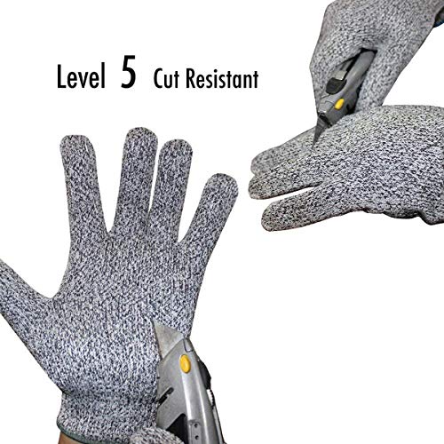 Herefun Guantes Anticorte para Niños, Herefun Guantes Resistentes a Cortes Nivel 5 Seguridad para Cocina Trabajo Mecanico y Jardín, Guantes Resistentes para Niños al Corte de Proteccion Certificación