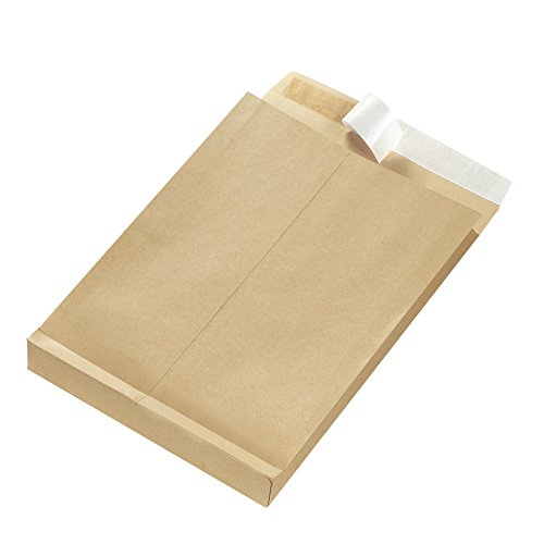 Herlitz – Lote de 25 sobres con fuelle (Kraft 130 g 25 x 35,3 cm) marrón