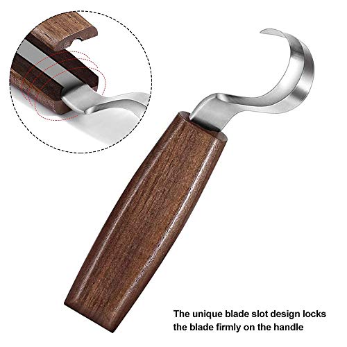 Herramienta para tallar madera, cuchillo para tallar ganchos, cuchillo de madera, cuchillo para tallar, cuchillo oblicuo, cuchillo para cuchara de cortar, cuenco, taza o trabajos de madera en general