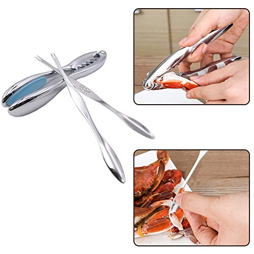 Herramientas de Cangrejo, Juego de 3 Piezas de Galleta de Mariscos, Juego de Herramientas de Mariscos, para Cangrejo / Nuez / Mariscos (Herramienta de Garra de Cangrejo + 2 Agujas de Cangrejo)