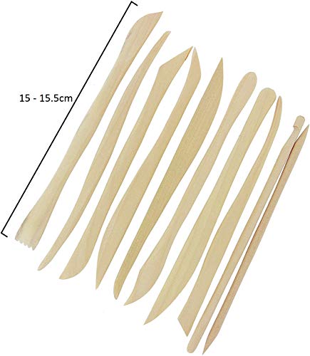 Herramientas para esculpir (10 Piezas) - (15 - 15.5 cm) De Madera Herramientas de Modelado de Arcilla , Doble punta Cuchillo de Escultura de Madera