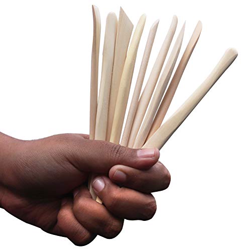 Herramientas para esculpir (10 Piezas) - (15 - 15.5 cm) De Madera Herramientas de Modelado de Arcilla , Doble punta Cuchillo de Escultura de Madera