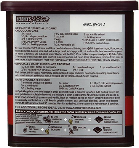Hershey's Special Dark Cocoa, 8-Ounce Container (Pack of 2)