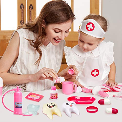 HERSITY 31 Piezas Juguetes de Médicos Doctor Maletín Enfermeras Juego de rol Infantil para Niñas
