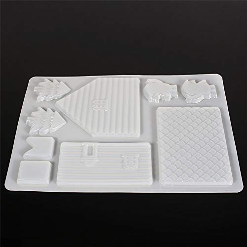HESDEL Molde de pan de jengibre para hornear gelatina, chocolate, casita de Navidad, molde para tartas, color blanco
