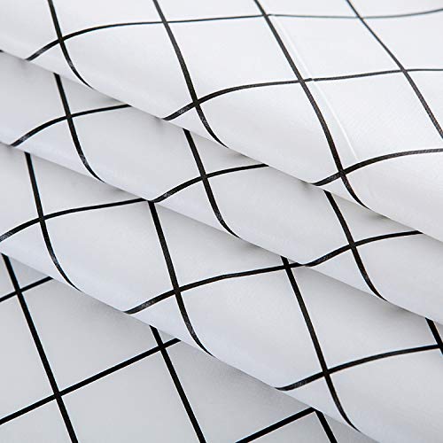 HETOOSHI Mantel para Mesa Rectangular de PVC Impermeable Resistente al Aceite Manteles de Plástico Antimanchas Hules para Mesas Comedor Cocina Multicolor (Rejilla Blanca, 110 x 160 cm)