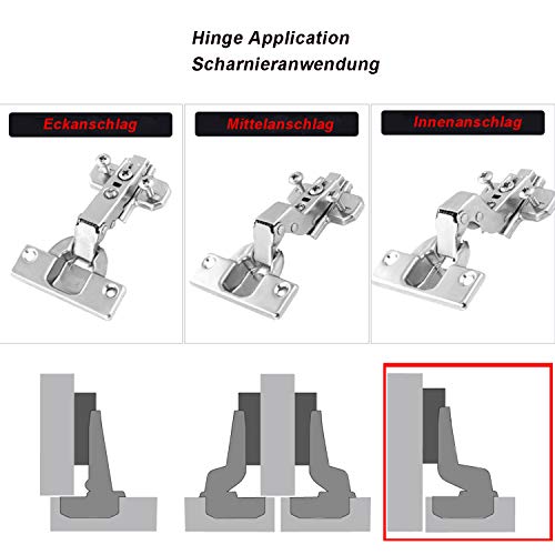 Hettich 95 Grado Arremetida Bisagras Automática con Tecnología de Deslizamiento Bisagra Slide-on 2333 para Puerta de Empotrado Mueble Armario de Cocina Alemania Marca Juego de 2