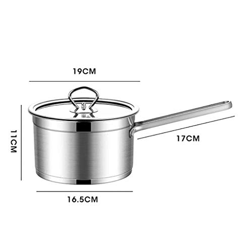 Hexiao Leche, Cacerola, de Acero Inoxidable con Tapa Salsa Pan, Leche Pan for el hogar Cocina del Restaurante Cocina, Easy Clean xiao1230