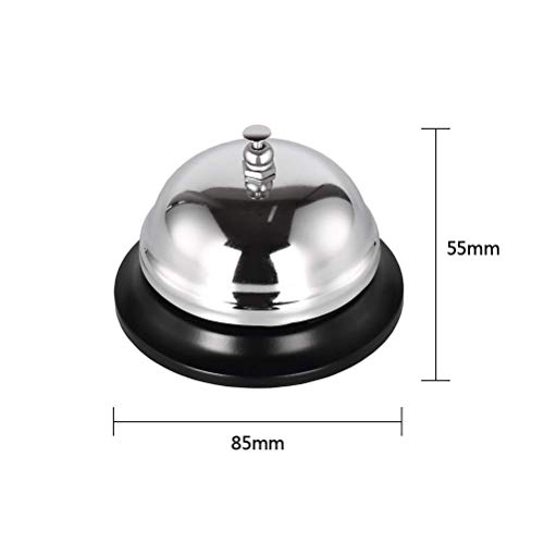 HeyNana Timbre de Recepción de Hotel Timbre de Mesa Timbre de Servicio Timbre Clasico de Acero para Llamadas de Servicio Plata Camarero