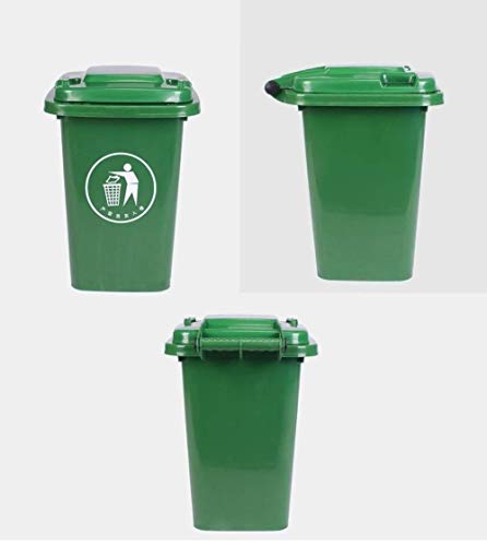 HFFFHAl Aire Libre los desechos domésticos Medio Malo Wheelie Bin - Ligero hasta la Helada Resistente - Papelera Color múltiple de plástico con Tapa de basuras Plaza Bin hogar