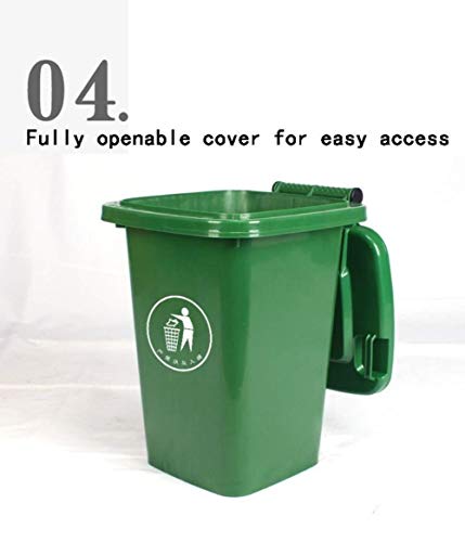 HFFFHAl Aire Libre los desechos domésticos Medio Malo Wheelie Bin - Ligero hasta la Helada Resistente - Papelera Color múltiple de plástico con Tapa de basuras Plaza Bin hogar