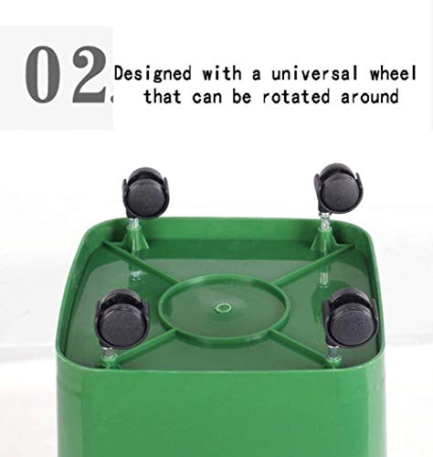 HFFFHAl Aire Libre los desechos domésticos Medio Malo Wheelie Bin - Ligero hasta la Helada Resistente - Papelera Color múltiple de plástico con Tapa de basuras Plaza Bin hogar