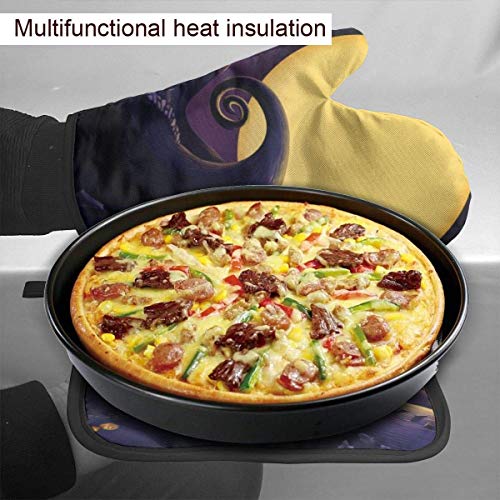 hgdfhfgd Hogar Cocina Hornear Microondas The Night_Mare_Before-Christmas Oven Mitts and Pot Holders Sets Protección Impermeable Anti-escaldado