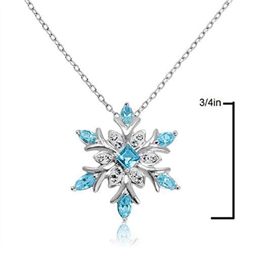 HGDS Charm Mujeres Colgante Collar de Boda Cadena Collar de Copo de Nieve congelado para Regalo de niños o niñas-Blanco