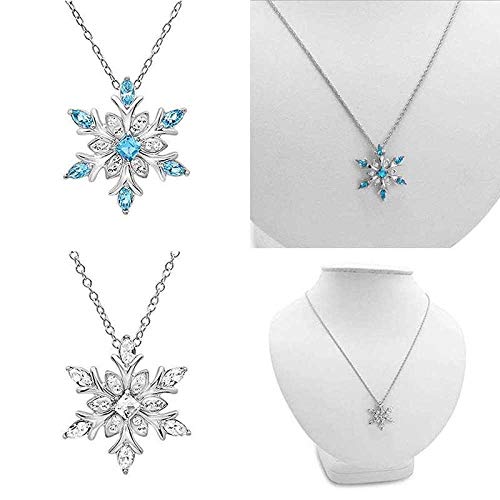 HGDS Charm Mujeres Colgante Collar de Boda Cadena Collar de Copo de Nieve congelado para Regalo de niños o niñas-Blanco