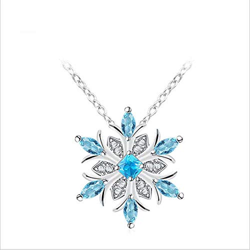 HGDS Charm Mujeres Colgante Collar de Boda Cadena Collar de Copo de Nieve congelado para Regalo de niños o niñas-Blanco