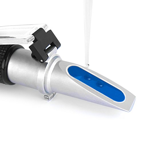 HHTEC Enólogos Refractómetro 0-32 Brix 0-140 Öchsle 0-27 KMW con el ATC para el Refractómetro Productores de vino vino cerveza de frutas de frutas para medir el contenido de azúcar