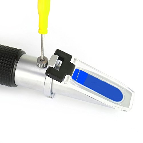 HHTEC Refractómetro 0 – 90% Brix, refractómetro Manual para determinar el Contenido de azúcar de Aceite Vegetal de Miel, Jarabe de melaza con función ATC e Instrucciones