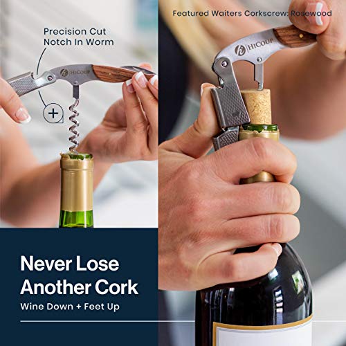 HiCoup - Sacacorchos todo en uno de clase profesional, Madera de Caoba, abrebotellas y cortador de foil, la opción preferida de los sommeliers de todo el mundo