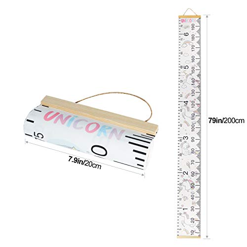 HIFOT medidor altura niños pared unicornio, Gráficos de crecimiento infantil metros de medir regla, unicorn Decoración de habitación niña bebé Tabla de crecimiento 20 x 200 cm