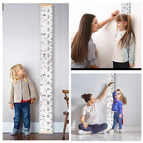 HIFOT medidor altura niños pared unicornio, Gráficos de crecimiento infantil metros de medir regla, unicorn Decoración de habitación niña bebé Tabla de crecimiento 20 x 200 cm
