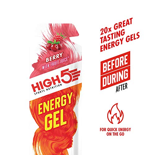 HIGH5 Gel Energético Bolsitas de Liberación Rápida con Zumo de Fruta Natural (Bayas)