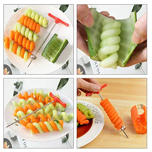 Hihey Creativo Cuchillo Espiral Vegetal Talla Herramienta Patata Zanahoria Pepino Ensalada Picador Manual Espiral Tornillo Cortador Cortador Espiralizador