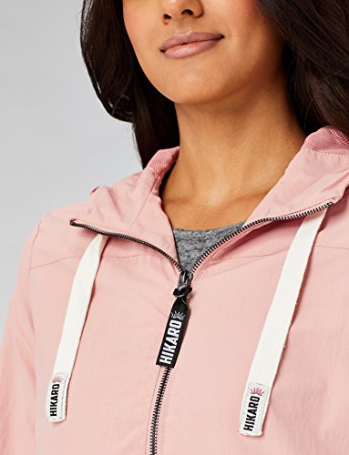 HIKARO Sudadera con Cremallera y Capucha Mujer, Rosa (Coral), 44 (Talla del fabricante: X-Large)