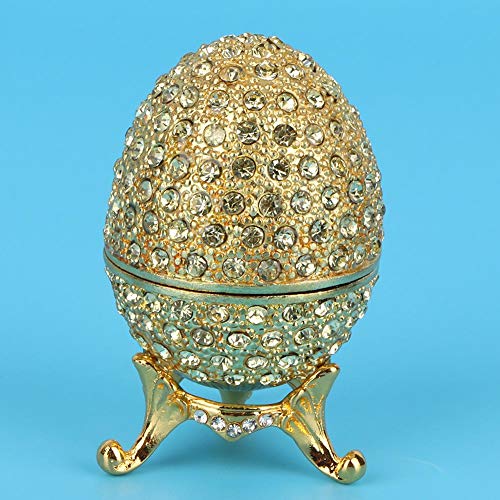 Hilitand Esmalte Huevo de Pascua Organizador de Joyas Faberge Estilo Vintage Huevo Esmaltado Diamante Trinket Caja Decoración Regalo