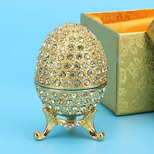 Hilitand Esmalte Huevo de Pascua Organizador de Joyas Faberge Estilo Vintage Huevo Esmaltado Diamante Trinket Caja Decoración Regalo