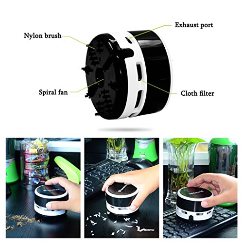 Hillento Mini Aspirador, Corless de Mano de Limpieza portátil multifunción de sobremesa miga de Escritorio para el Teclado barredora Oficina en casa y el Coche, Azul