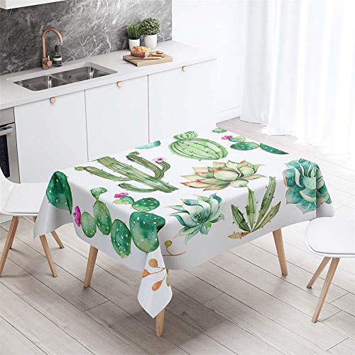 Himlaya Rectangular Manteles Mesa, 3D Impresión Manteles Impermeable Mantelerias Antimanchas Lavable Mantel de Mesa para Hogar Salón Cocina Comedor Decoración (Verde Suculentas,140x180cm)