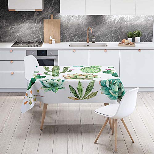 Himlaya Rectangular Manteles Mesa, 3D Impresión Manteles Impermeable Mantelerias Antimanchas Lavable Mantel de Mesa para Hogar Salón Cocina Comedor Decoración (Verde Suculentas,140x180cm)