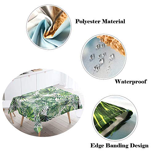 Himlaya Rectangular Manteles Mesa, 3D Impresión Manteles Impermeable Mantelerias Antimanchas Lavable Mantel de Mesa para Hogar Salón Cocina Comedor Decoración (Verde Suculentas,140x180cm)