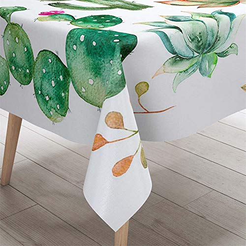 Himlaya Rectangular Manteles Mesa, 3D Impresión Manteles Impermeable Mantelerias Antimanchas Lavable Mantel de Mesa para Hogar Salón Cocina Comedor Decoración (Verde Suculentas,140x180cm)