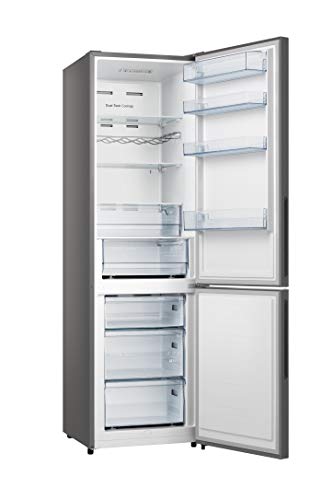Hisense RB438N4GB3 - Frigorífico Combi No Frost, Acabado Cristal Negro, Capacidad Neta 334 L, 2 Metros de Alto, Compresor Inverter, Cajón 0º, Botellero cromado, Silencioso 38 dB