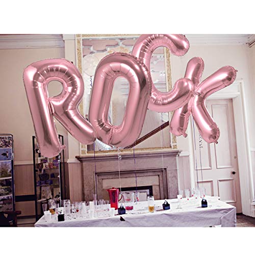 Hivexagon Globo De Letras Grandes, Globo De Helio De Aluminio De 40" Oro Rosa / 1 Pieza