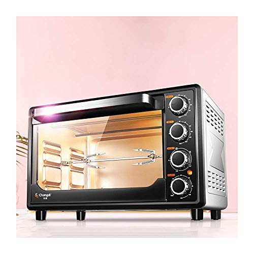 HIZLJJ Horno Tostador Convección y encimera Horno Tostador Horno casero Horno eléctrico automático multifunción de Gran Capacidad con Puerta Enrollable, Acero Inoxidable