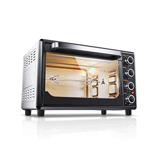 HIZLJJ Horno Tostador Convección y encimera Horno Tostador Horno casero Horno eléctrico automático multifunción de Gran Capacidad con Puerta Enrollable, Acero Inoxidable