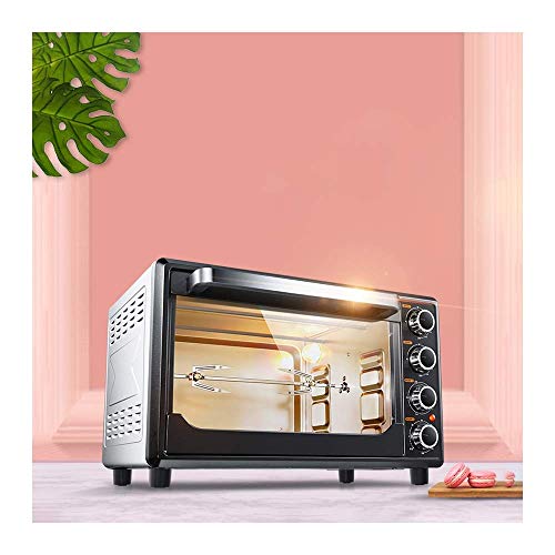 HIZLJJ Horno Tostador Convección y encimera Horno Tostador Horno casero Horno eléctrico automático multifunción de Gran Capacidad con Puerta Enrollable, Acero Inoxidable