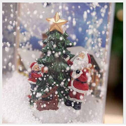 Hjgyugyutuy Luz Decoraciones al Aire Libre, Adornos para árboles de Navidad, 8 Bombillas LED, Luz de Regalo de música de Nieve, Adornos de Fiesta de Interior, Arte casero