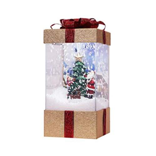 Hjgyugyutuy Luz Decoraciones al Aire Libre, Adornos para árboles de Navidad, 8 Bombillas LED, Luz de Regalo de música de Nieve, Adornos de Fiesta de Interior, Arte casero