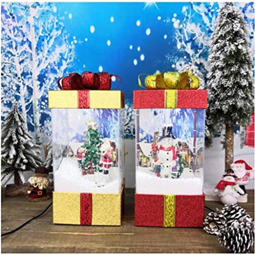 Hjgyugyutuy Luz Decoraciones al Aire Libre, Adornos para árboles de Navidad, 8 Bombillas LED, Luz de Regalo de música de Nieve, Adornos de Fiesta de Interior, Arte casero
