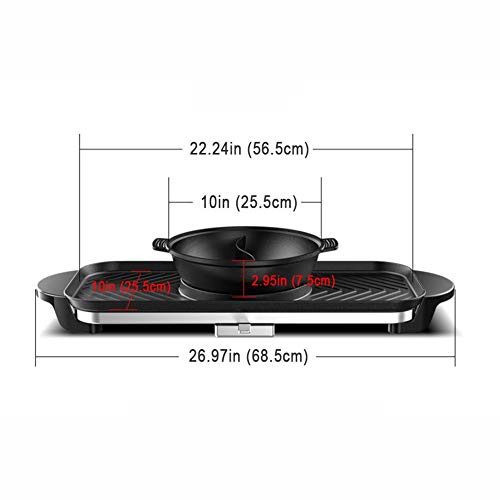 HJSGXXN Parrilla Eléctrica De Aleación De Aluminio, Barbacoa Coreana Olla Caliente, Bandeja De Horno Eléctrica Multifunción, Fondues Electricas, Sartén Eléctrica
