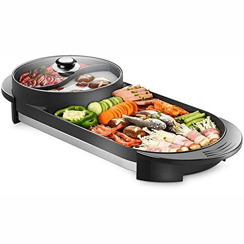 HJSGXXN Parrilla Eléctrica De Aleación De Aluminio, Olla Eléctrica Coreana, Barbacoa De Olla Interior, Bandeja De Horno Eléctrica Multifunción, Máquina De Barbacoa